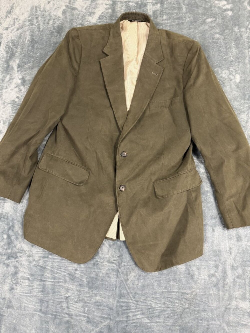 Jos. A. Bank Mens Olive Green Sport Coat Blazer 38 Suede Like Two-Button